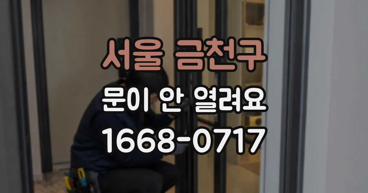 서울 금천구 문이 안 열려요