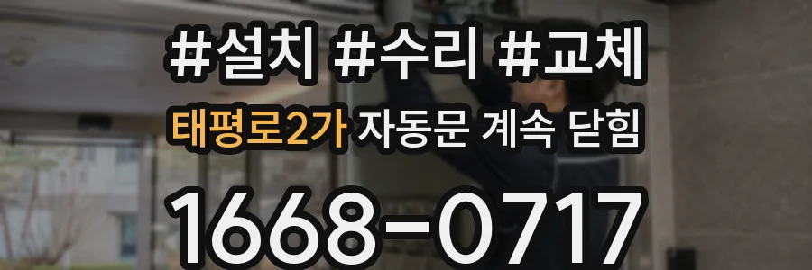 태평로2가 자동문 계속 닫힘