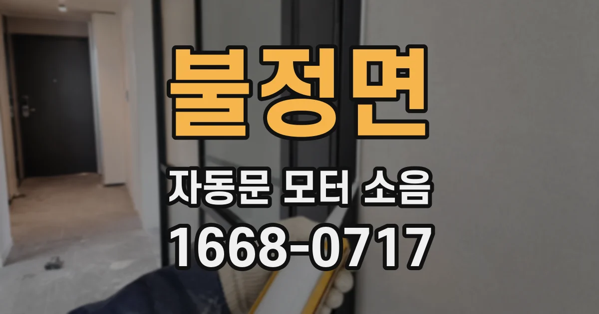 불정면 자동문 모터 소음