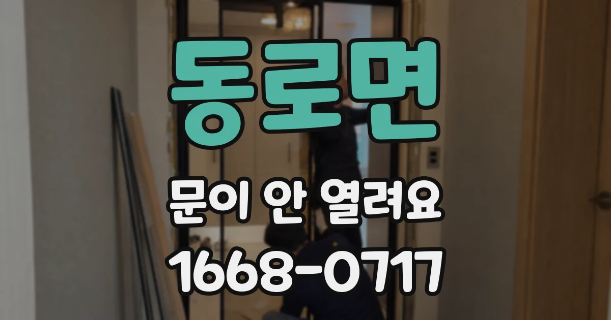 동로면 문이 안 열려요