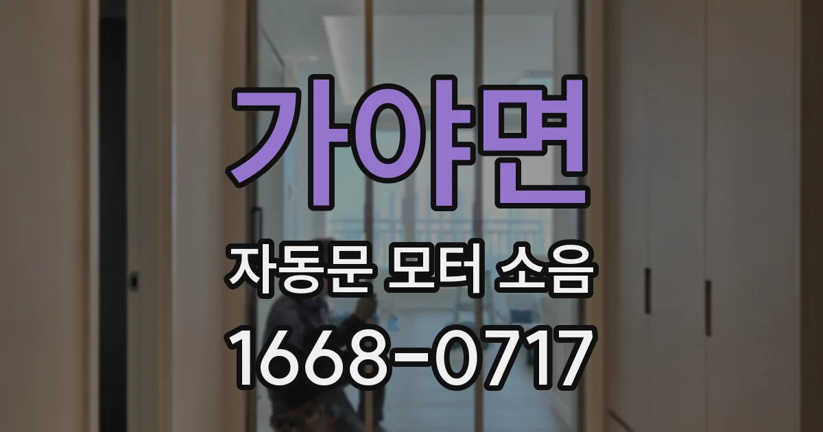가야면 자동문 모터 소음