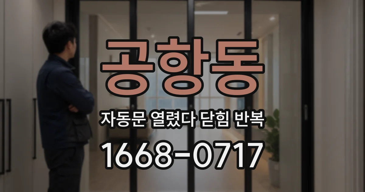 공항동 자동문 열렸다 닫힘 반복 증상은 열림과 닫힘이 연달아 일어나거나, 정지 후 다시 작동하면서 나타납니다.