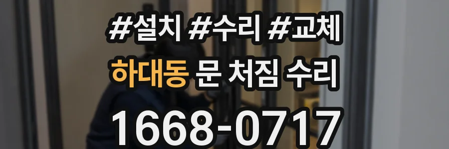 하대동 문 처짐 수리
