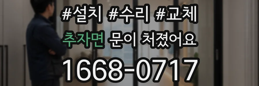 추자면 문이 처졌어요