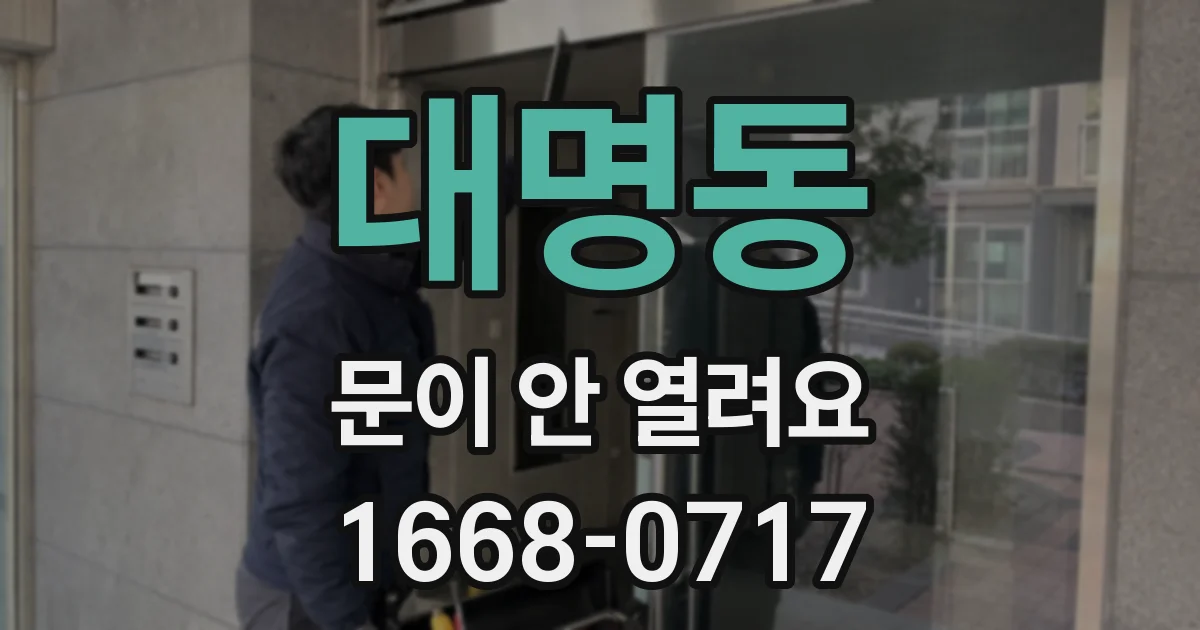 대명동 문이 안 열려요