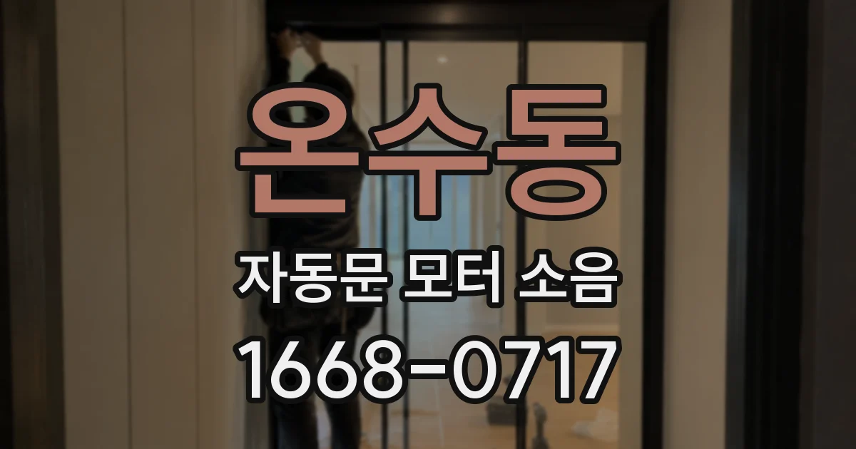 온수동 자동문 모터 소음
