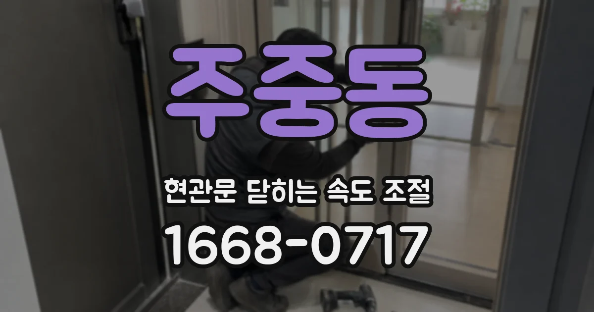 주중동 현관문 닫히는 속도 조절