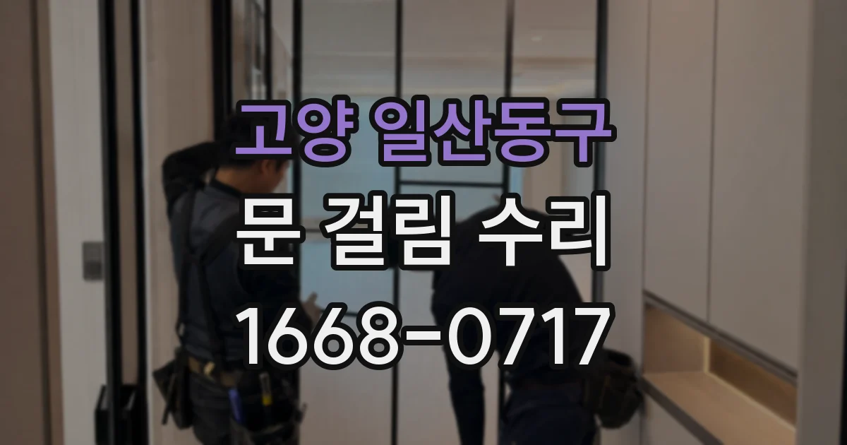 고양 일산동구 문 걸림 수리