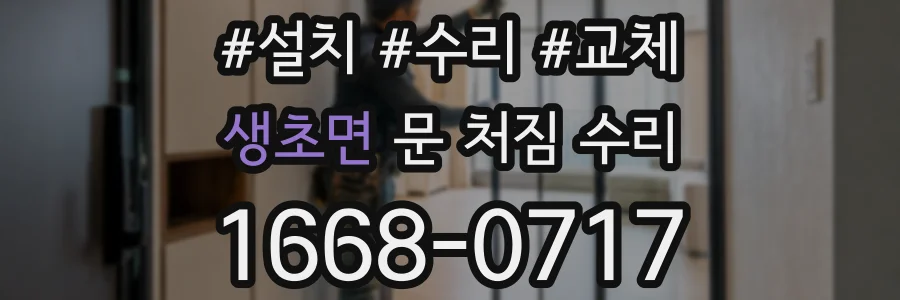생초면 문 처짐 수리