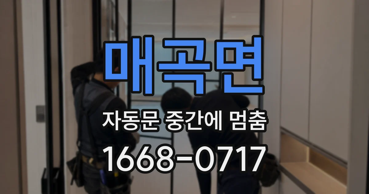 매곡면 자동문 중간에 멈춤