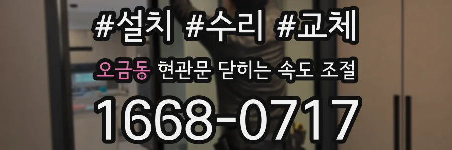 오금동 현관문 닫히는 속도 조절