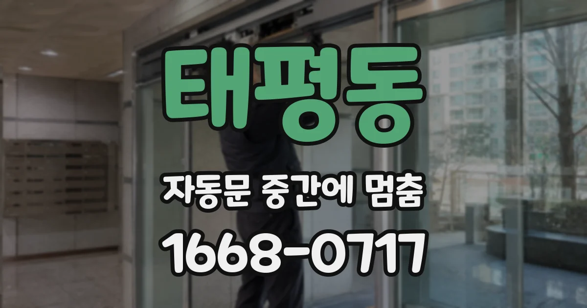태평동 자동문 중간에 멈춤