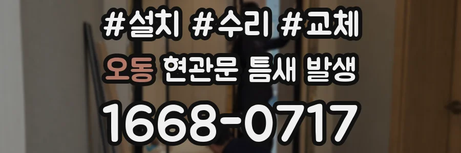 오동 현관문 틈새 발생