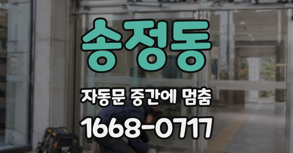 송정동 자동문 중간에 멈춤