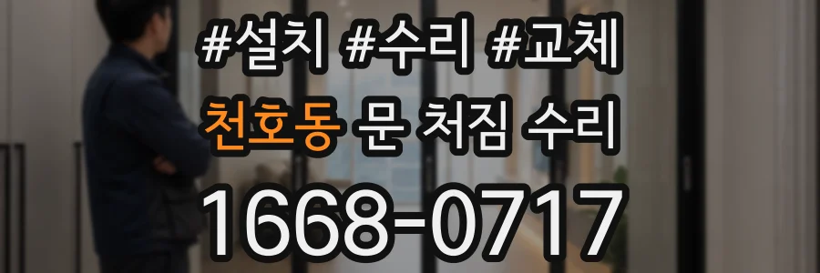천호동 문 처짐 수리