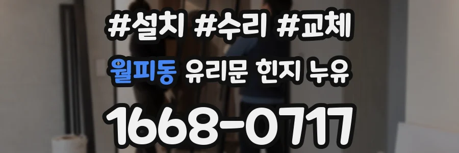 월피동 유리문 힌지 누유