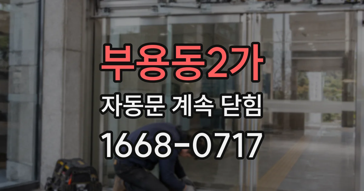 부용동2가 자동문 계속 닫힘
