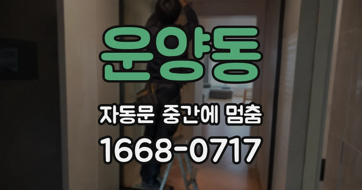 운양동 자동문 중간에 멈춤
