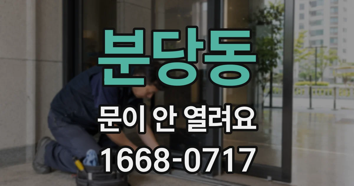 분당동 문이 안 열려요
