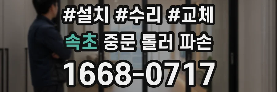 속초 중문 롤러 파손