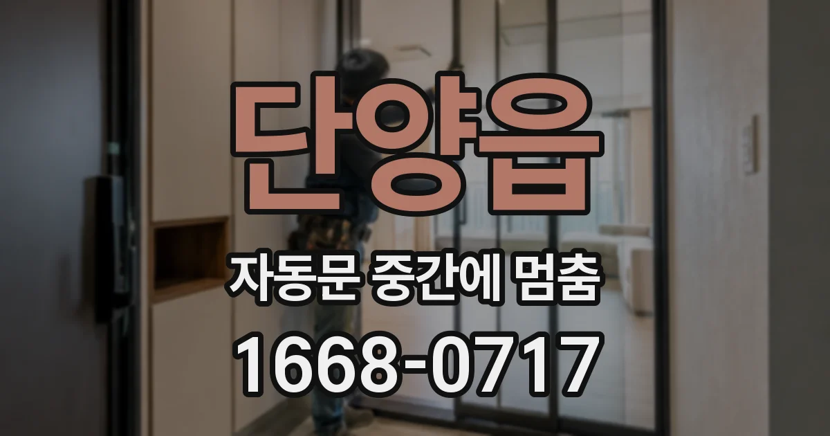 단양읍 자동문 중간에 멈춤