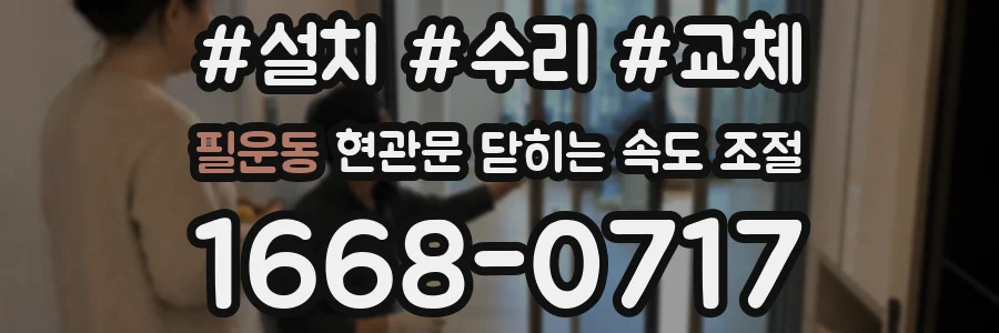 필운동 현관문 닫히는 속도 조절