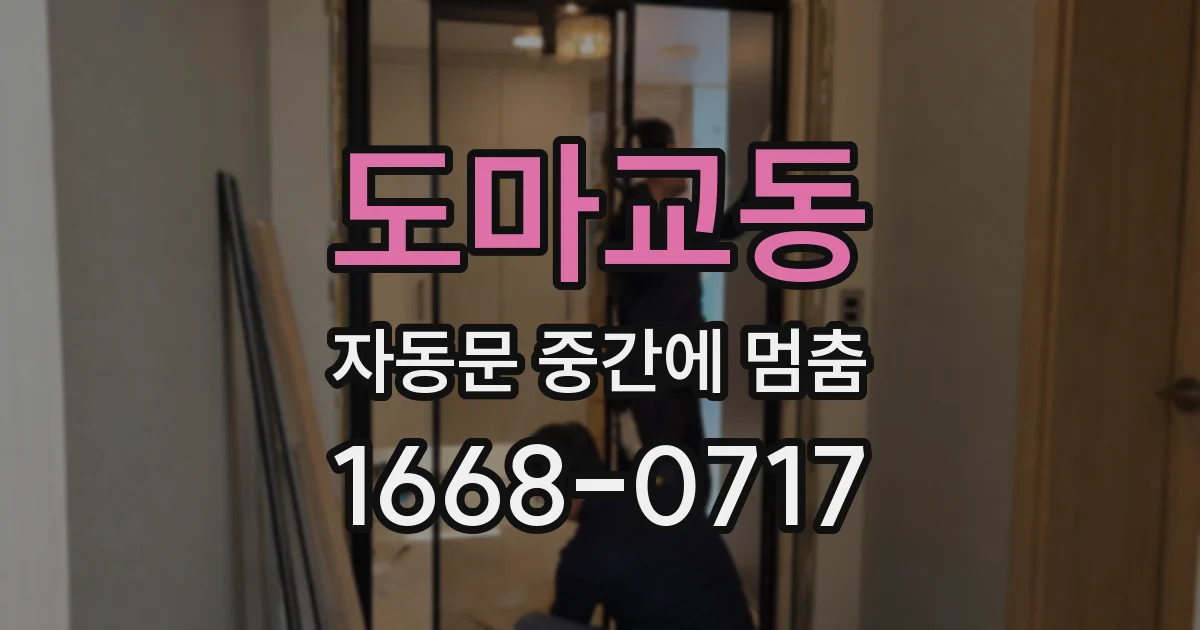 도마교동 자동문 중간에 멈춤