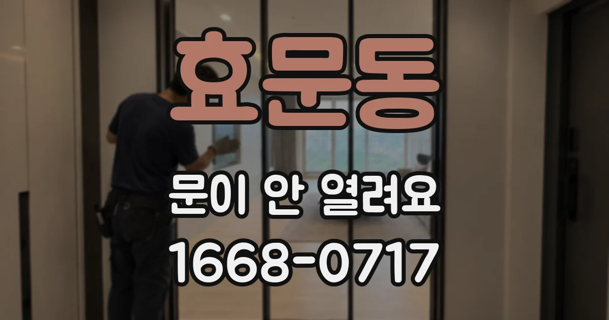 효문동 문이 안 열려요