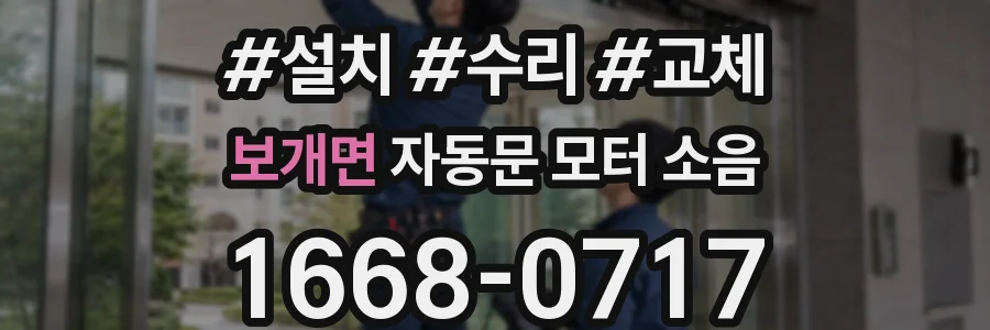 보개면 자동문 모터 소음