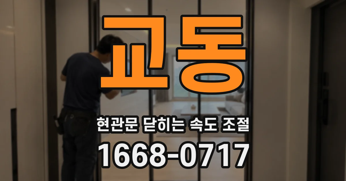 교동 현관문 닫히는 속도 조절