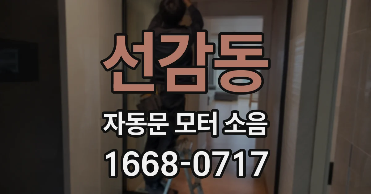 선감동 자동문 모터 소음