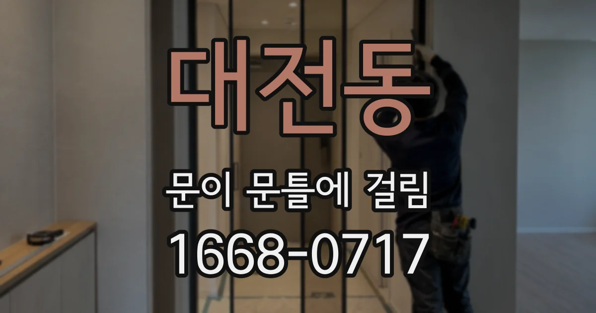 대전동 문이 문틀에 걸림