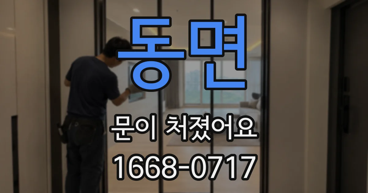 동면 문이 처졌어요