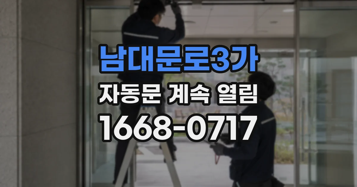 남대문로3가 자동문 계속 열림
