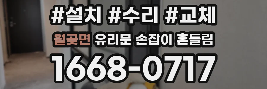 월곶면 유리문 손잡이 흔들림