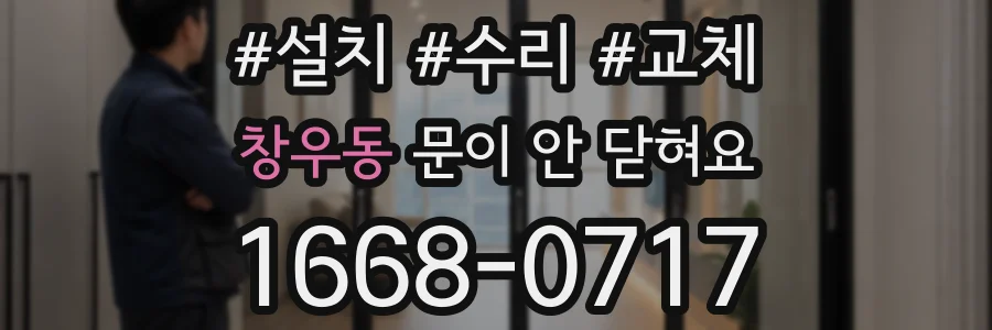 창우동 문이 안 닫혀요
