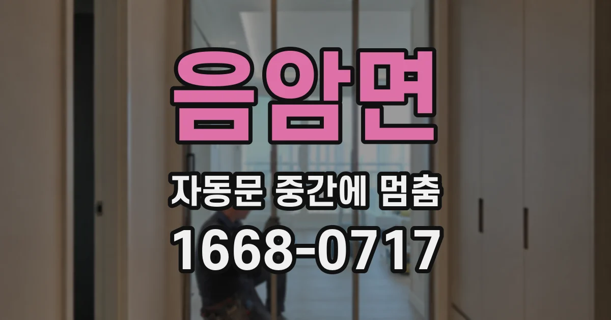음암면 자동문 중간에 멈춤