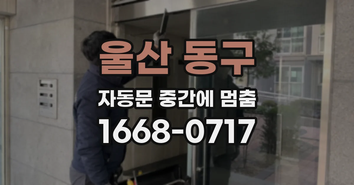 울산 동구 자동문 중간에 멈춤