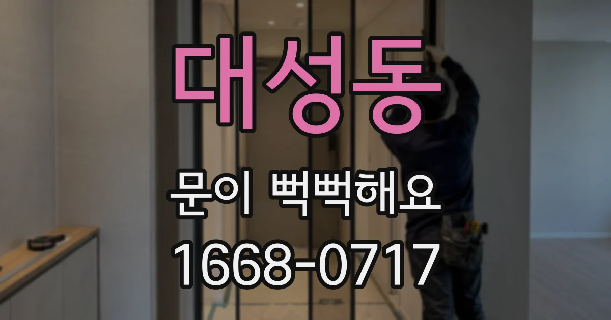 대성동 문이 뻑뻑해요