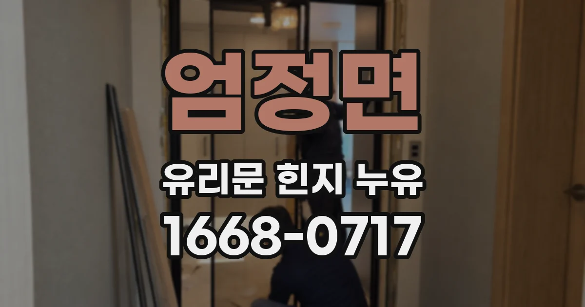 엄정면 유리문 힌지 누유