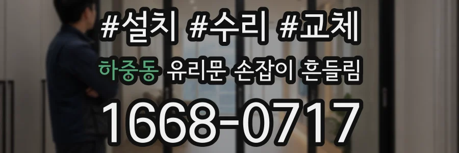 하중동 유리문 손잡이 흔들림