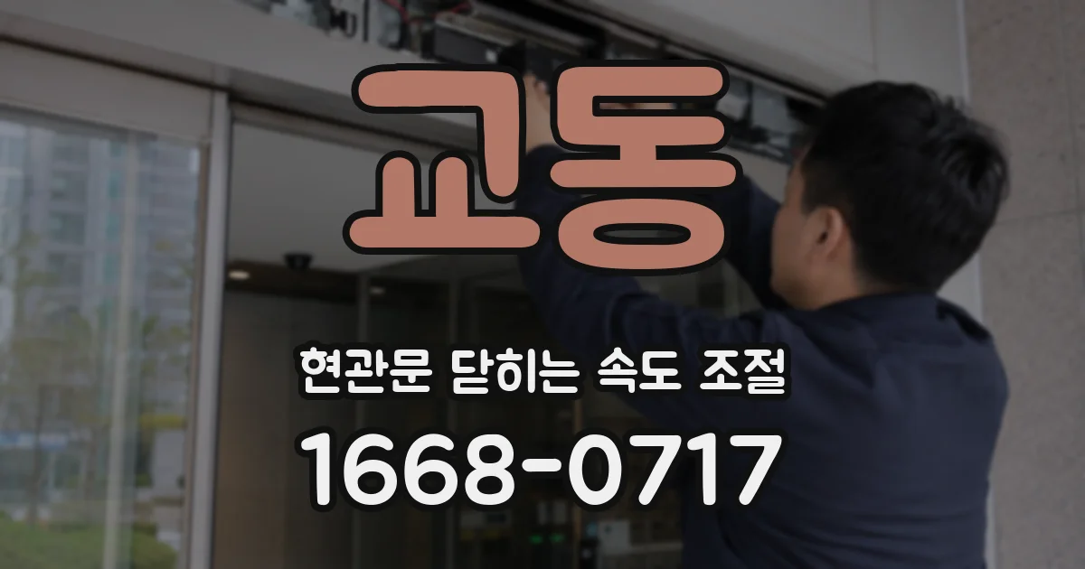 교동 현관문 닫히는 속도 조절