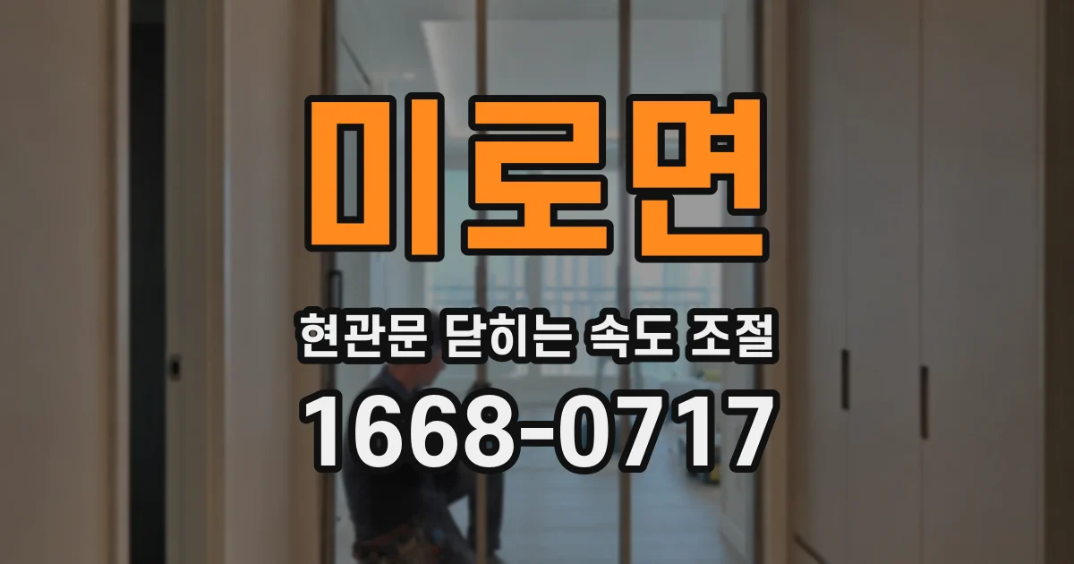 미로면 현관문 닫히는 속도 조절