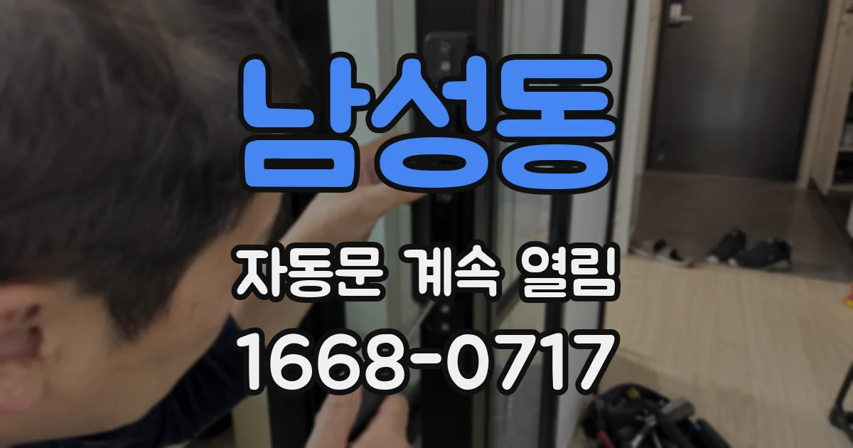 남성동 자동문 계속 열림