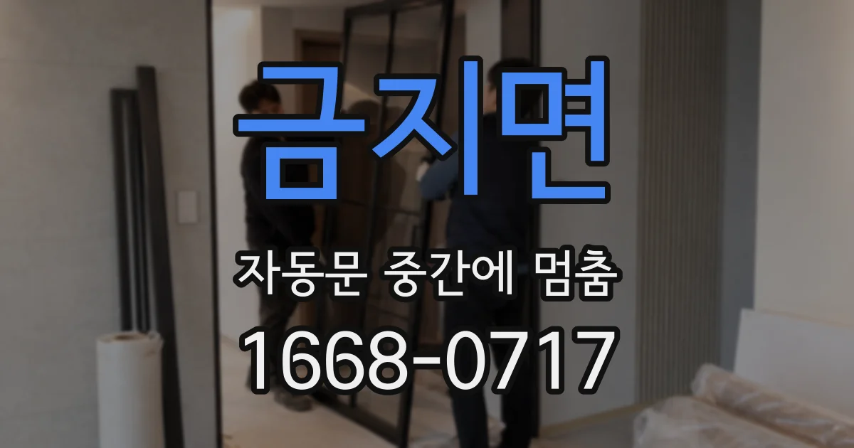 금지면 자동문 중간에 멈춤