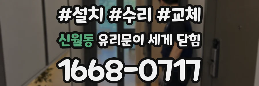 신월동 유리문이 세게 닫힘