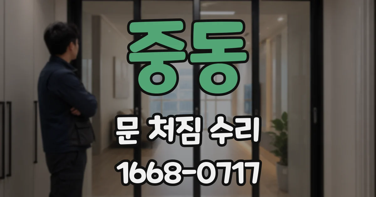 중동 문 처짐 수리