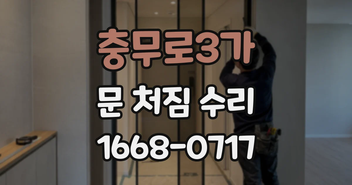 충무로3가 문 처짐 수리