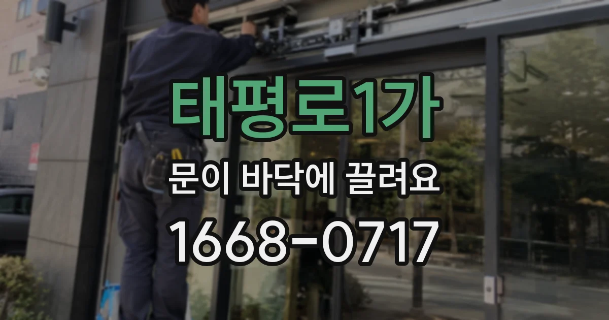 태평로1가 문이 바닥에 끌려요