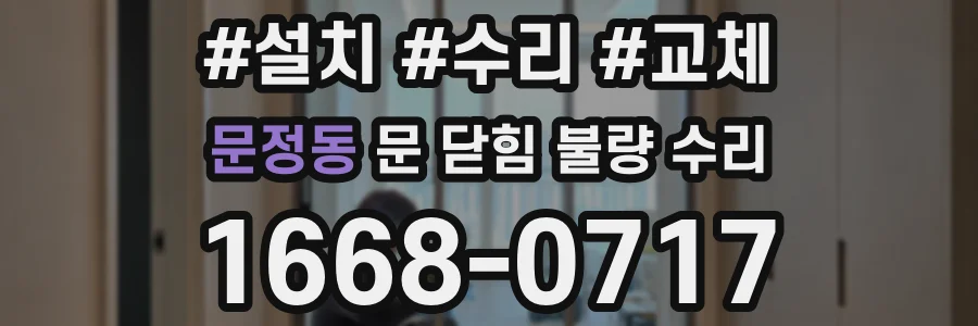 문정동 문 닫힘 불량 수리